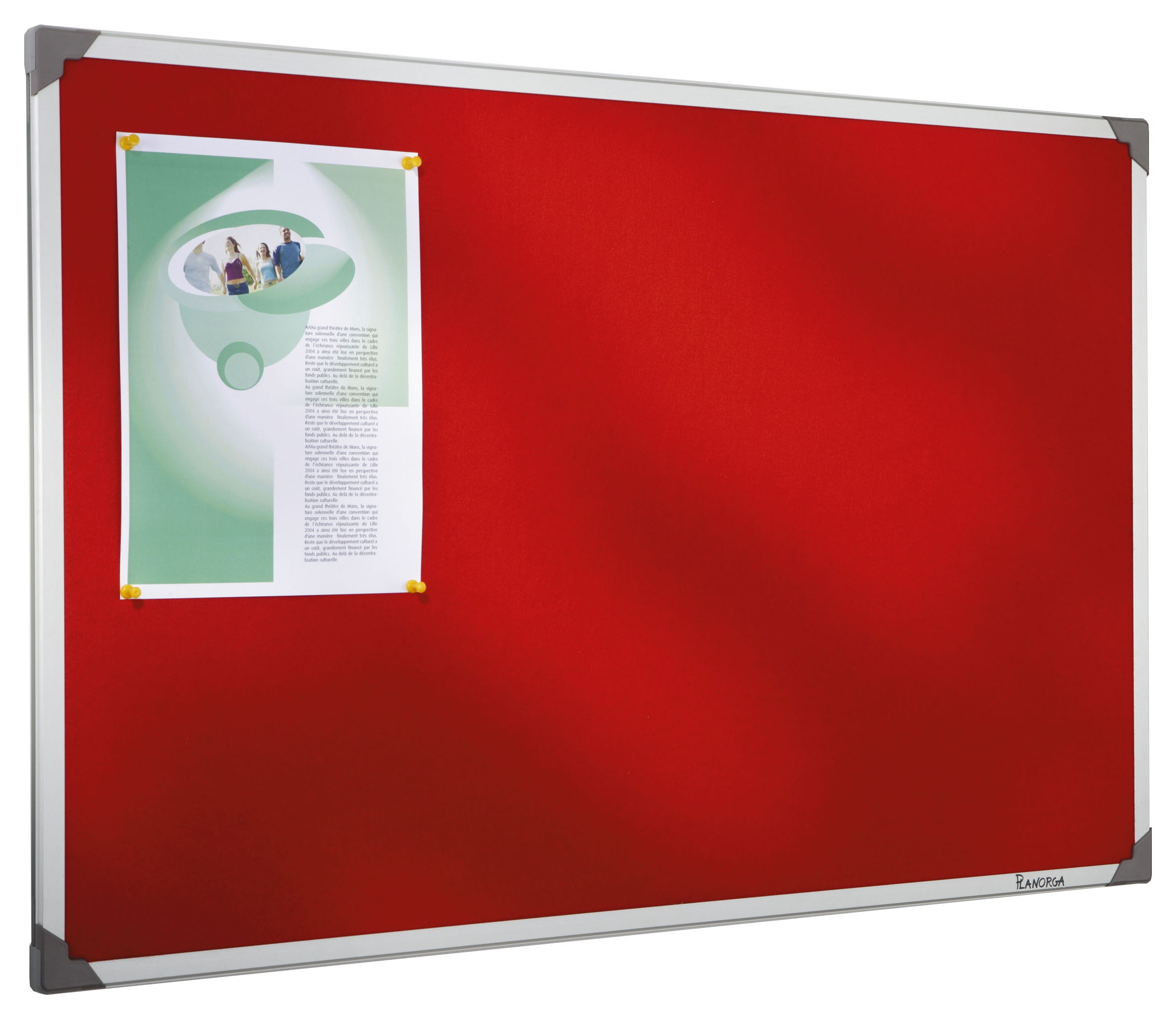 Tableau en feutrine grise 45 x 60 cm cadre alu