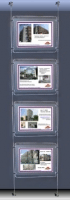 Kit d'affichage 4 A4 horizontal plexiglas suspendu par câble