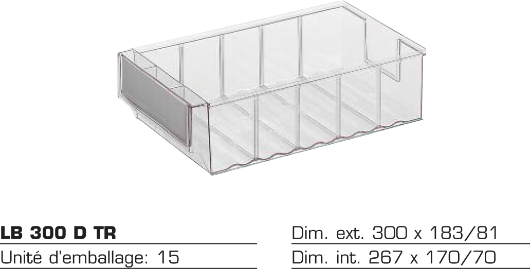 Bac divisible transparent LB 300 D TR