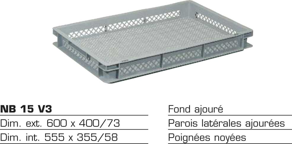 Bac de stockage plastique NB 15 V3