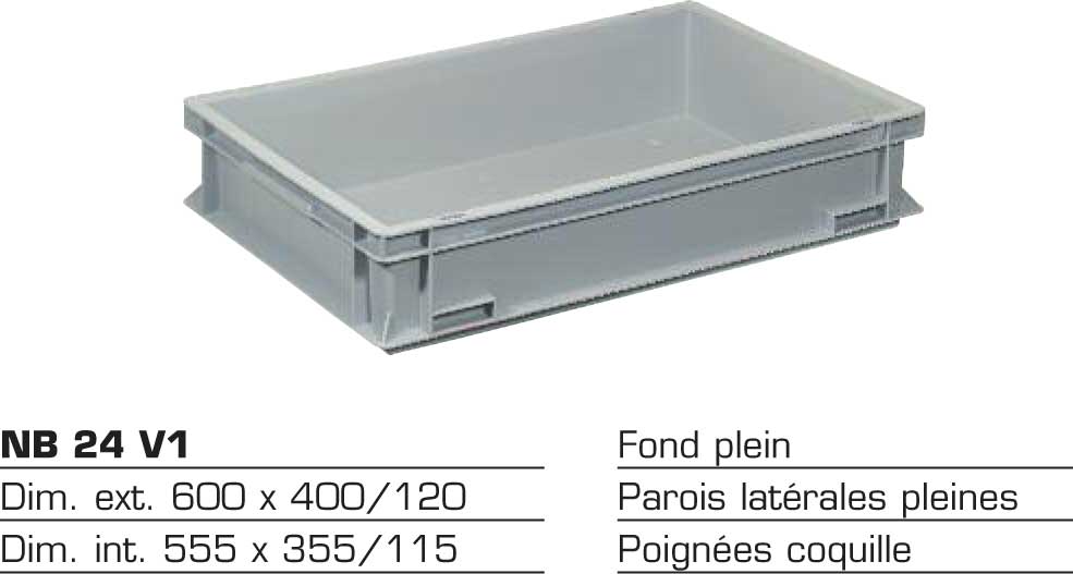 Bac de stockage plastique NB 24 V1