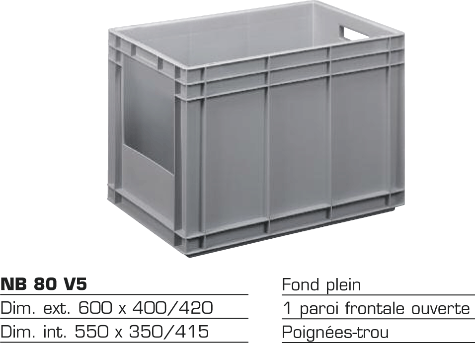 Bac de stockage plastique NB 80 V5