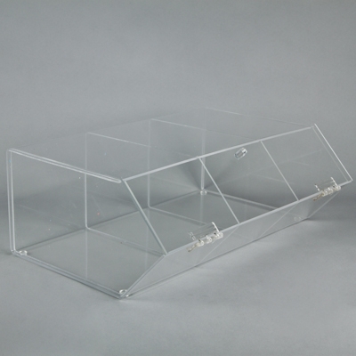 Présentoir alimentaire plexiglas 3 compartiments