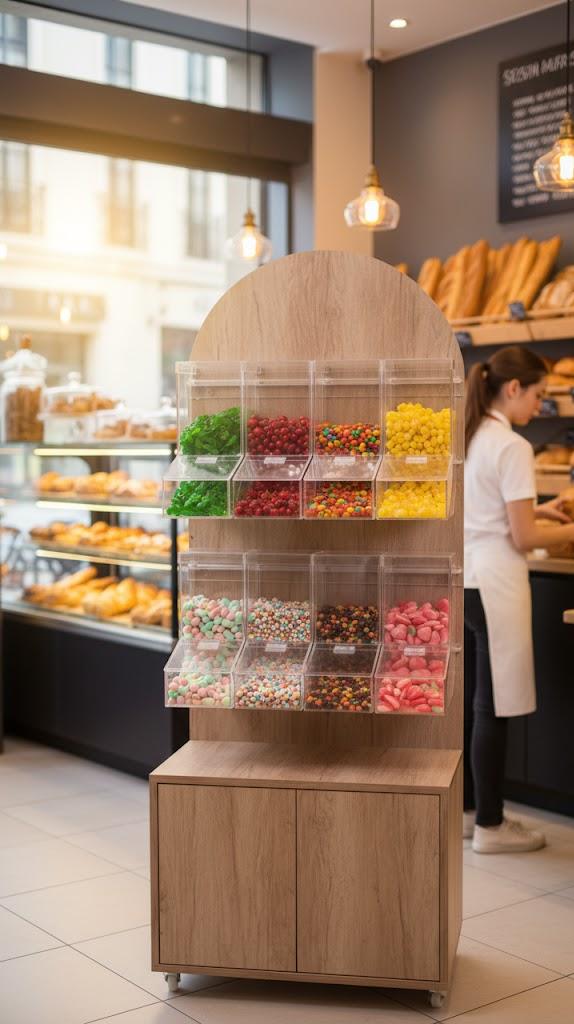 Meuble alimentaire en situation dans une boulangerie