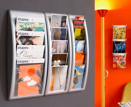 Porte-documents en mode mural avec différents formats de documents