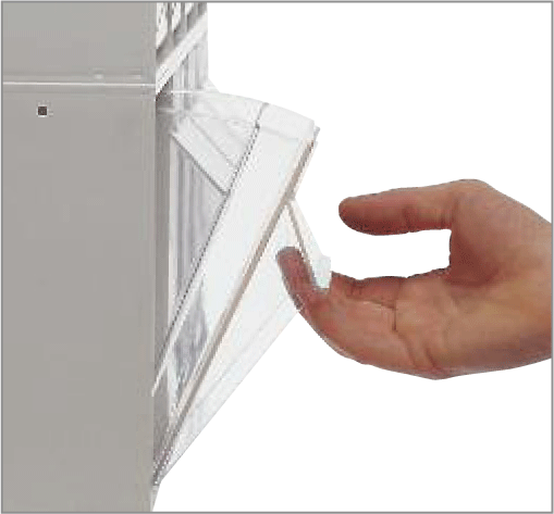 Détail système empilage Stala Facilité d'ouverture des sets Stala avec guides de positionnement visibles et points d'appui renforcés