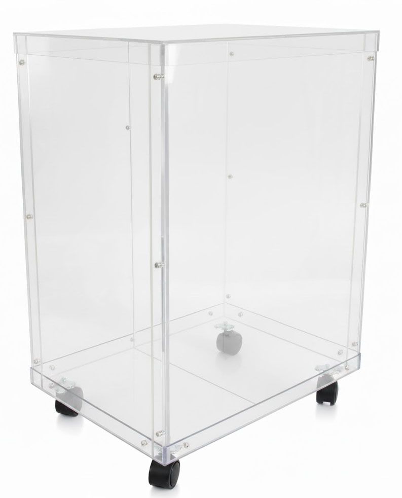 urne BACROL grande capacité sur roulettes plexiglas 55x40x70 cm fabrication sur demande