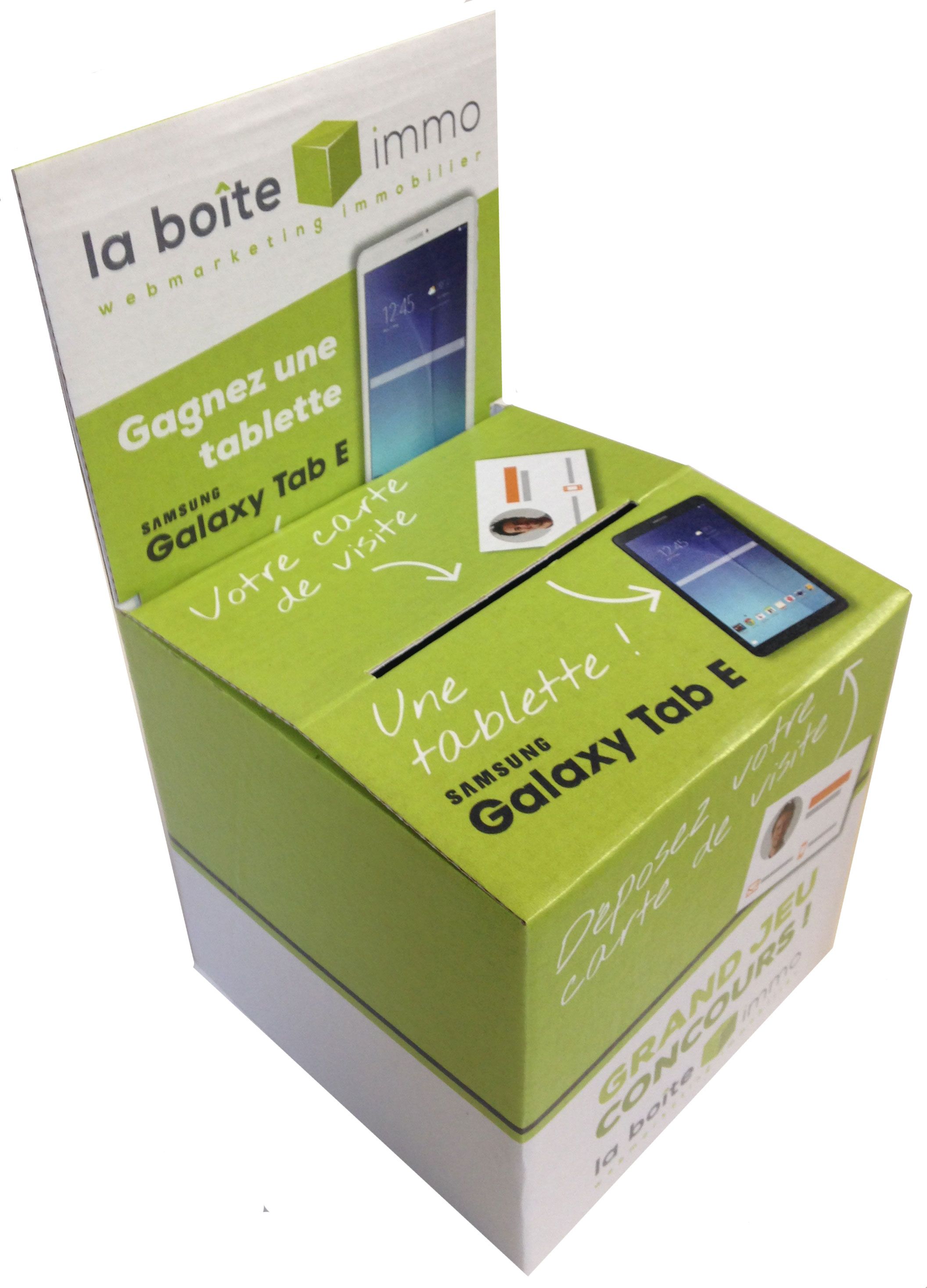 Urne carton blanche personnalisable Urne carton blanche personnalisable montage facile écologique tombola jeux-concours commerce