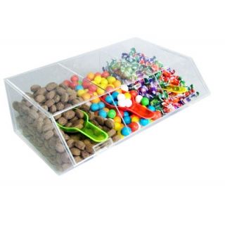 Présentoir alimentaire plexiglas 3 compartiments