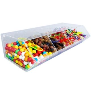 Présentoir alimentaire plexiglas 4 compartiments