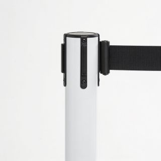 Poteau de guidage à sangle rétractable noire - finition blanche 940