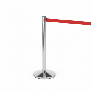 Poteau de guidage à sangle rétractable rouge 940