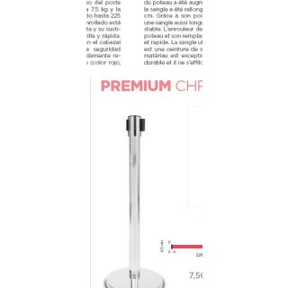 Poteau de guidage à sangle rétractable rouge 940