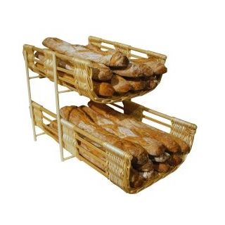 Plateau de présentation en osier 50 x 37 cm avec poignées