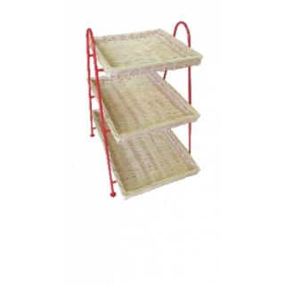 Plateau de présentation en osier 50 x 37 cm avec poignées