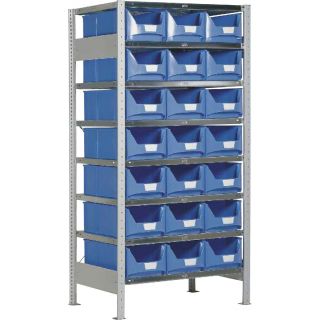 Rayonnage avec 21 bacs à bec 25 litres Futura