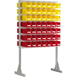 Rayonnage avec 98 bacs à bec 3 litres Futura en double face