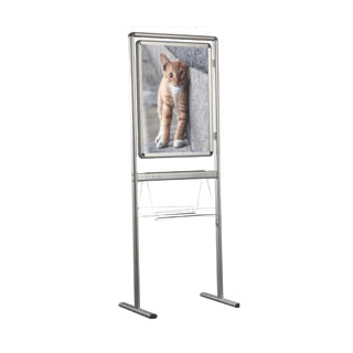 Porte affiche A1 sur pied INFOSION 2 avec porte brochures A4