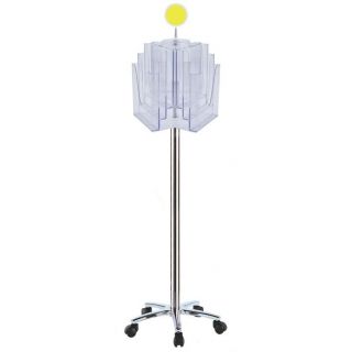 Porte brochures A4 rotatif de sol PPK289B avec enseigne jaune