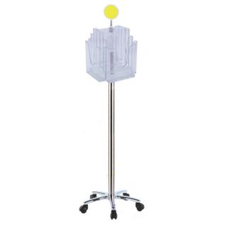 Porte brochures A5 rotatif de sol PPK296B avec enseigne jaune