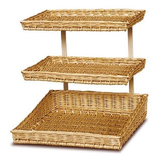 Plateau de présentation en osier 50 x 37 cm avec poignées