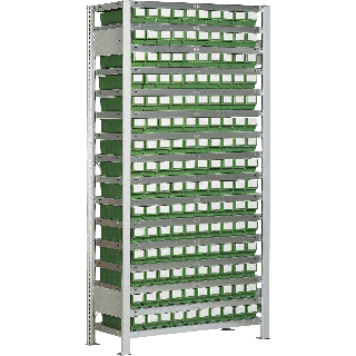 Rayonnage LB GR 3/150 de 150 bacs LB 300 E sur 16 étagères