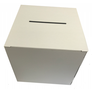 Urne carton blanche vierge 20 x 20 x 20 cm
