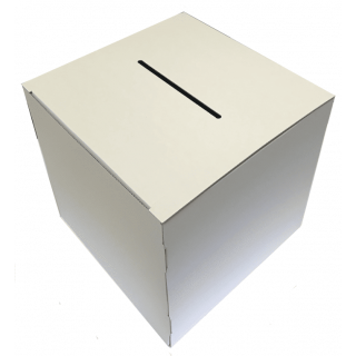 Urne carton blanche vierge 30 x 30 x 30 cm