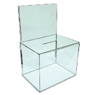 Urne plexiglas CARRE210 avec porte visuel A4