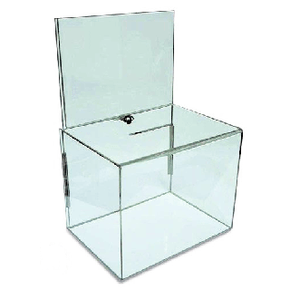 Urne plexiglas CLAS250 avec porte visuel A4 et serrure