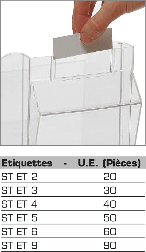 Etiquettes pour set de stockage Stala 9