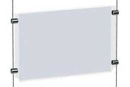 Porte affiche plexiglas A3 horizontal 3 mm suspendu