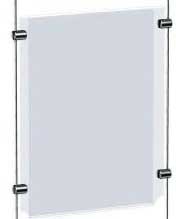 Porte affiche plexiglas A1 vertical 3 mm suspendu