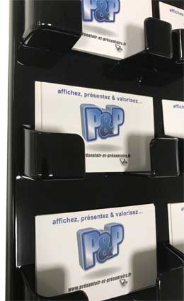 Porte cartes de visite mural noir 6 compartiments PPMURBLK6