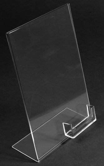 Porte visuel A4 de comptoir avec porte cartes de visite