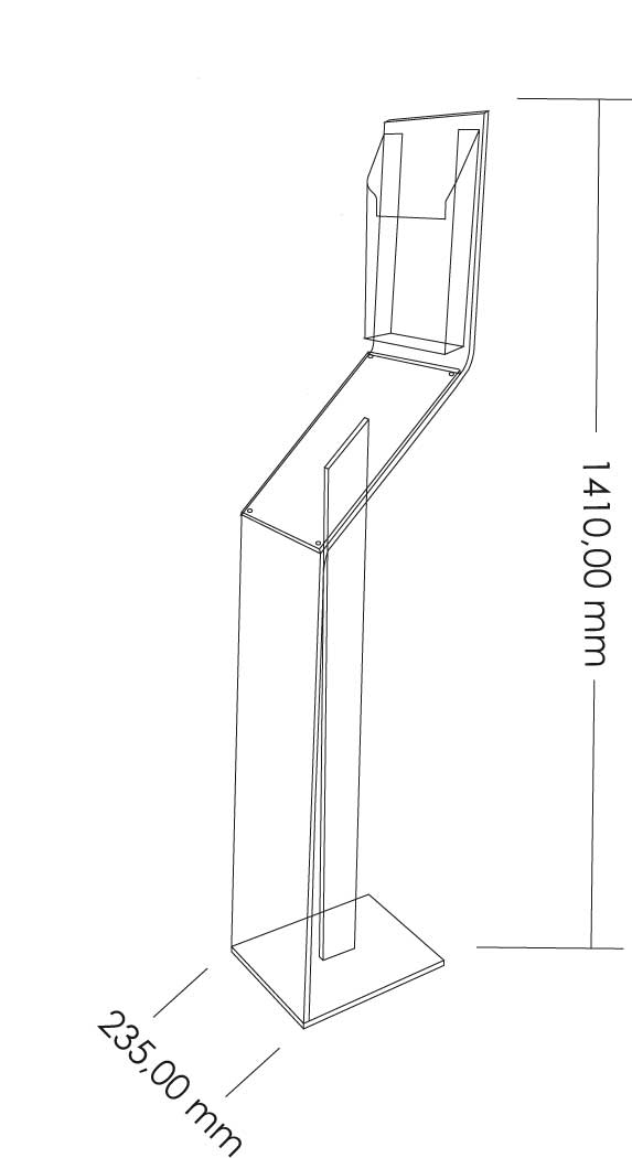 Porte visuel A4 sur pied avec porte brochures A4 COPS4