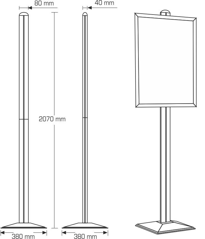 Porte affiche A2 SOLCADRA2