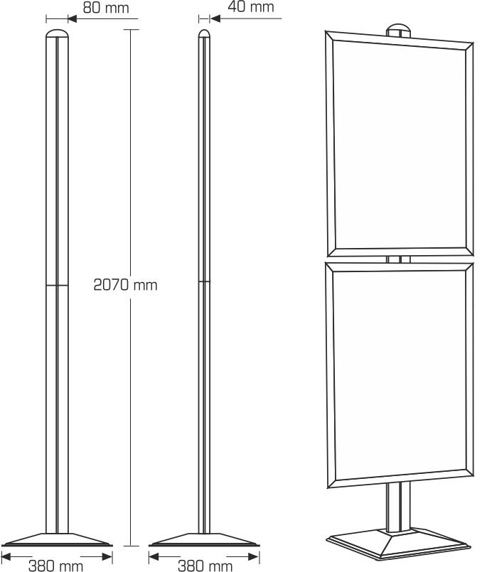Porte affiche A1 SOL2CADRA1
