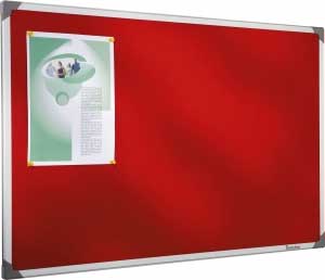 Tableau en feutrine rouge 45 x 60 cm cadre alu