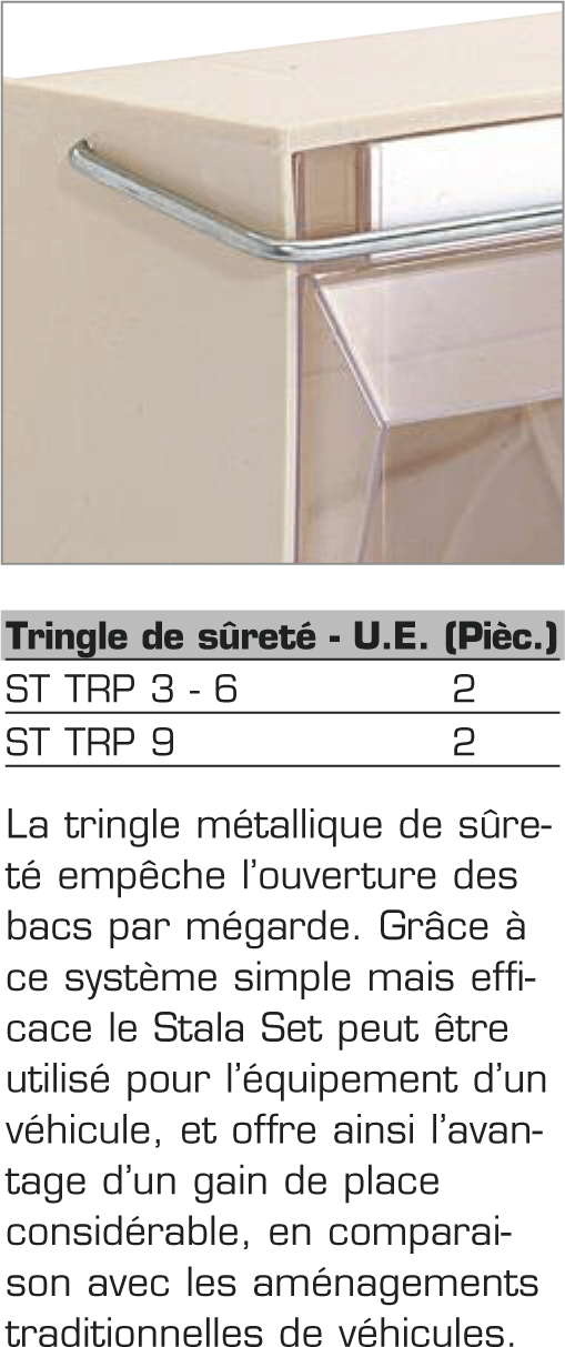 Tringle de sûreté pour set de stockage Stala 3-6