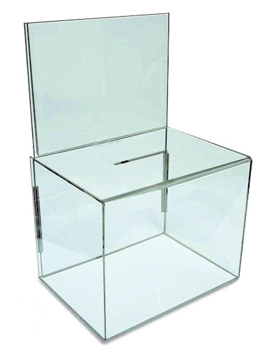 Urne plexiglas CARRE210 avec porte visuel A4