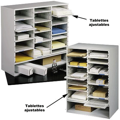 Tablettes ajustables pour les trieurs de courriers en vente avec tarifs dégressifs chez P&P