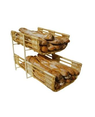 Plateau de présentation en osier 50 x 37 cm avec poignées