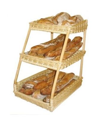 Plateau de présentation en osier 50 x 37 cm avec poignées