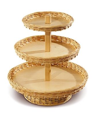 Plateau de présentation en osier 50 x 37 cm avec poignées