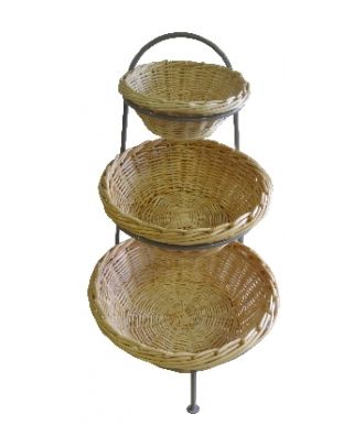 Plateau de présentation en osier 50 x 37 cm avec poignées