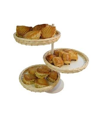 Plateau de présentation en osier 50 x 37 cm avec poignées