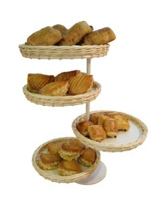 Plateau de présentation en osier 50 x 37 cm avec poignées