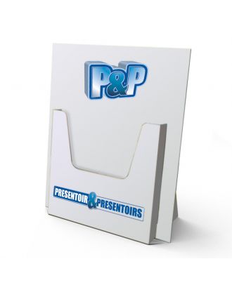 Présentoir A4 carton POCHEA4 personnalisé aux couleurs de P&P