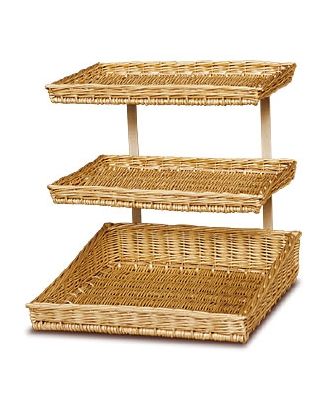 Plateau de présentation en osier 50 x 37 cm avec poignées